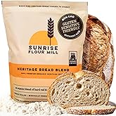 Sunrise Flour Mill Heritage Organic Bread Flour Blend - 5 lbs | Organic Unbleached Bread Flour Easy to Digest with Less Bloating | High Protein, Superior Baking | Smooth, Nutty Flavor
