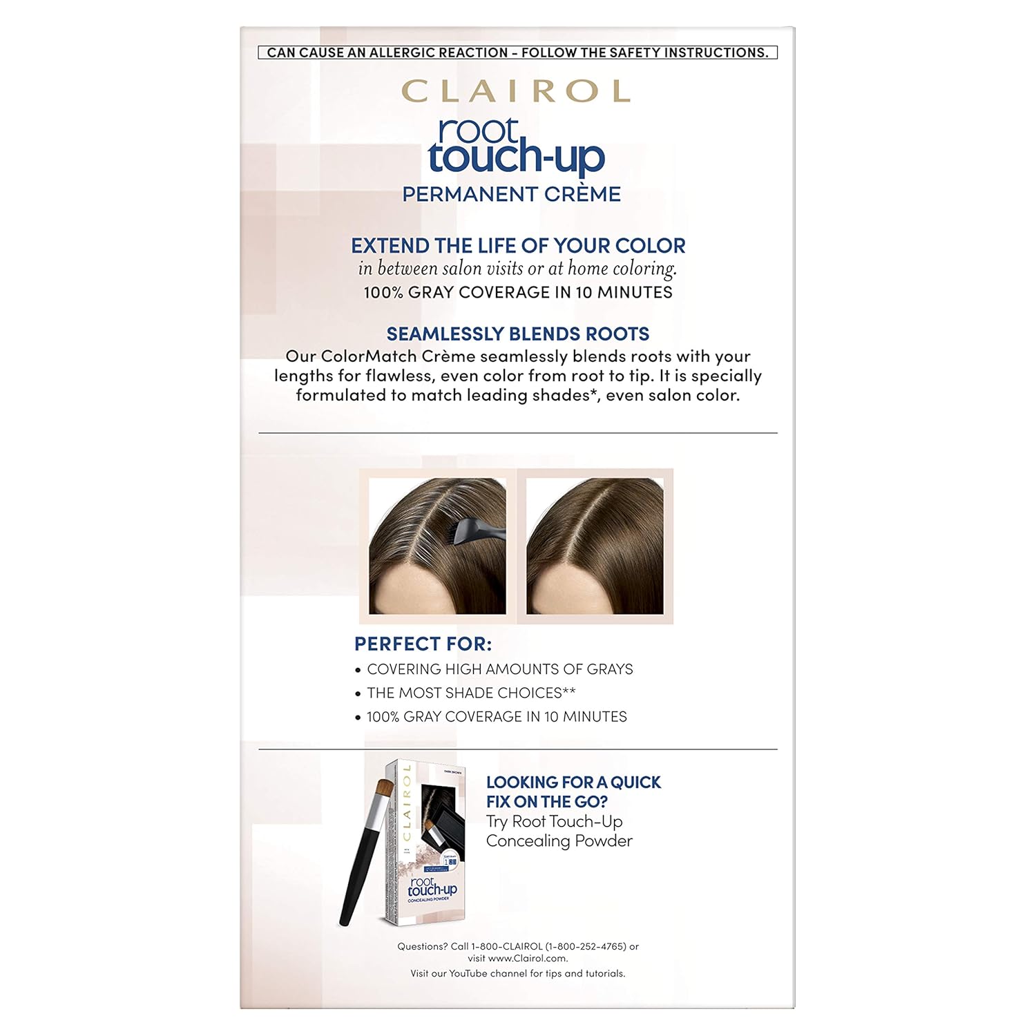 Clairol Root Touch-Up Permanent Hair Color Creme, 5 Medium Brown, 2 Count: Beauty