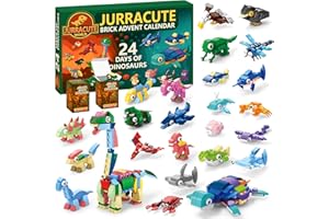 Rubypop Dinosaur Advent Calendar 2025, 24 Day Christmas Countdown Toy Kit Building Blocks Compatible, Xmas Gifts for Boys Gir