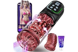 Sex Toys for Men Penis Pump - EINSEO AI Sync Full Waterproof Male Masturbator Stroker with 7 Sucking & Thrusting Rotating & V