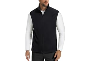 MAGCOMSEN Men's Fleece Vests Zip Up Sleeveless Vest with Pockets Winter Warm Outerwear Jacket for Hiking Golf