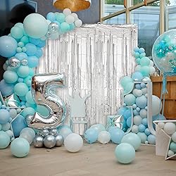 2 Pack Silver Foil Fringe Curtains Streamers Party