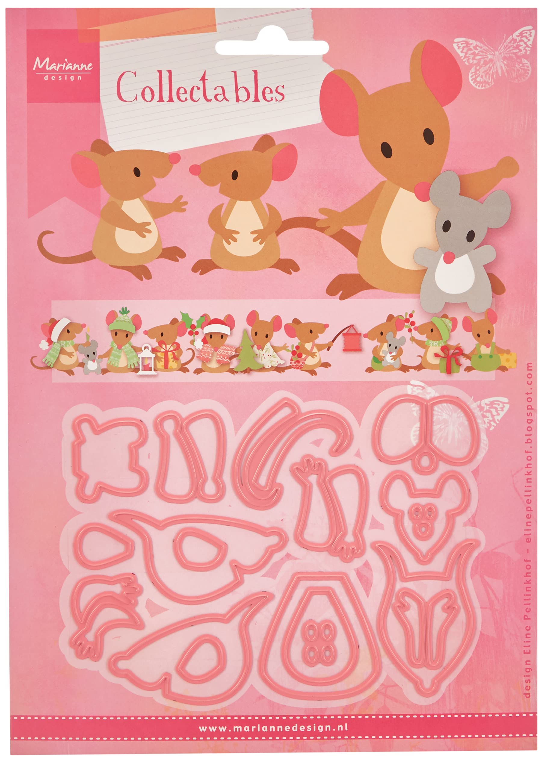 Marianne Design Collectables Eline's Mice Family Die, Pink