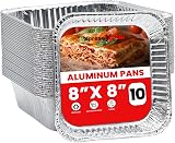 XpressPak 10-Pack Aluminium Foil Trays 8 Inch Square 20x20 cm