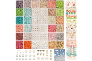 MIO ANGLE 3mm Glass Seed Beads for Bracelets Making Friendship Bracelet Making Kit for Girls 24 Colors Bead Bracelet Kit Beads for Jewelry Making Kit DIY Arts Crafts Gifts Ages 6-12