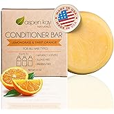 Aspen Kay Naturals Conditioner Bar, Lemongrass, 2.3 Ounce. Made With Natural & Organic Ingredients, All Hair Types including frizzy hair, Sulfate-Free, Cruelty-Free & Vegan