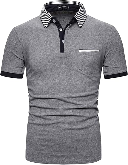 Amazon Sttlzmc メンズ コットン 半袖 ポロシャツ コントラストカラー カジュアル スポーツ テニス シャツ ポロシャツ 通販