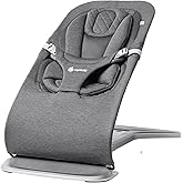 Ergobaby Evolve 3-in-1 Bouncer Seat for Babies and Toddlers 5.5-25 lbs | Multi Position Baby Bouncer Seat with Adjustable Heights, Secure Harness, Newborn Insert, Charcoal Grey