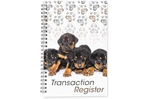 CAROUSEL CHECKS INC. Side Spiral Bound Puppies Checkbook/Transaction Register