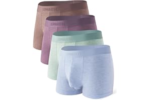 Separatec Mens Trunks Underwear with Dual Pouch Mens Underwear, Soft Breathable Rayon Made from Bamboo Trunks for Men