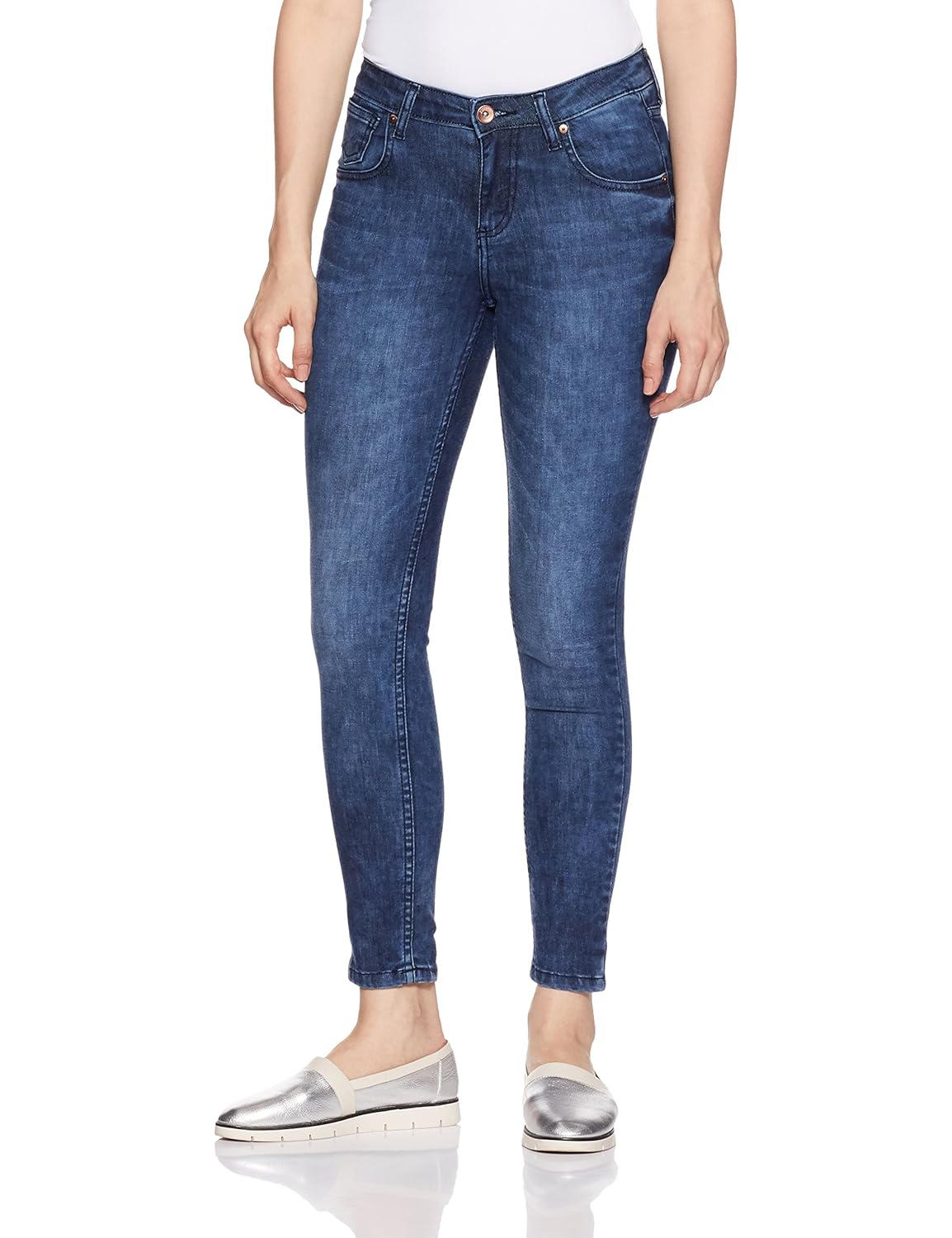 symbol amazon brand women's mid waist skinny jeans