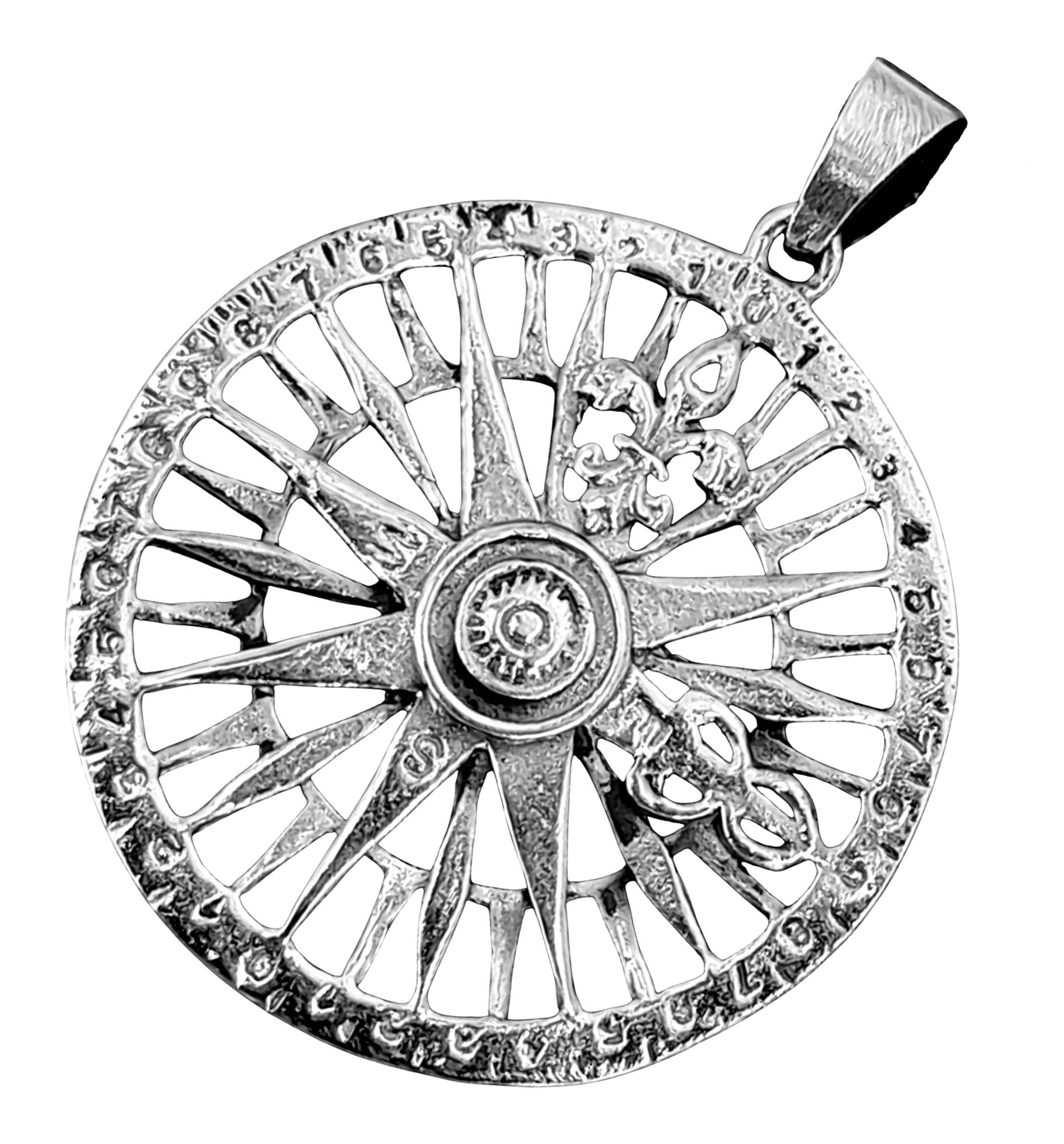 Compass wind rose pendant, 925 sterling silver, No. 289