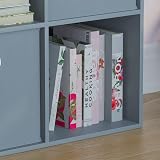 Vida Designs Durham Cube Bookcase Storage Organiser 4 Cube 2 Grey Baskets Grey view 3