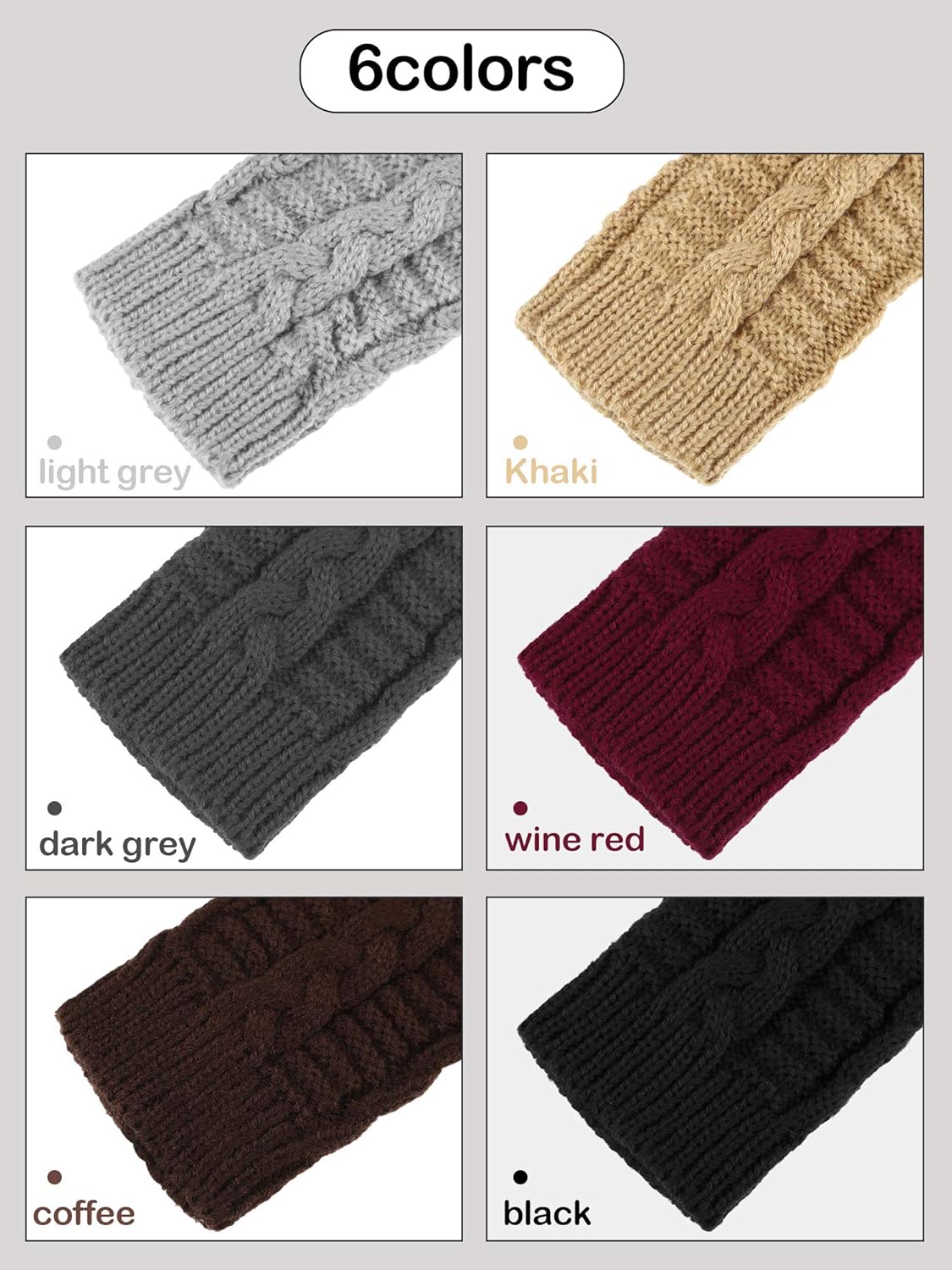 6 Pairs Unisex Fingerless Gloves Warm Knit Thumb Hole Gloves Mittens for Women and Men at  Women’s Clothing store