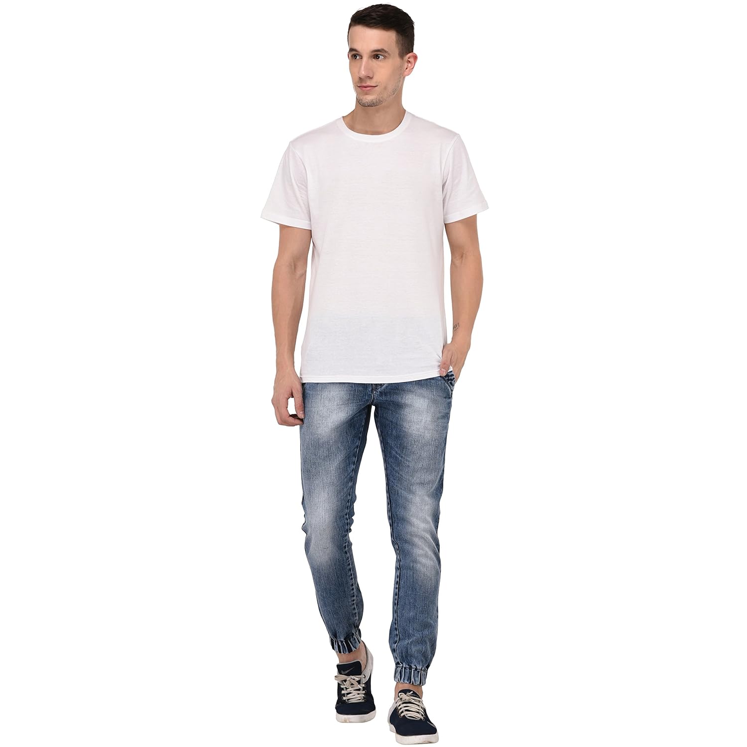 studio nexx men's light blue slim fit jogger jeans