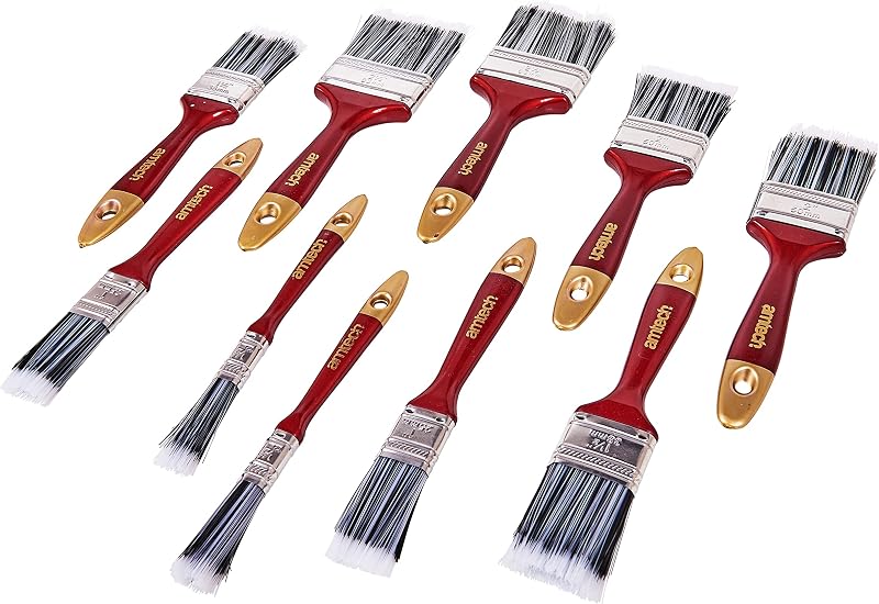 Amtech S3940 10 Piece Paint Brush Set DIY Home Decorating Tools