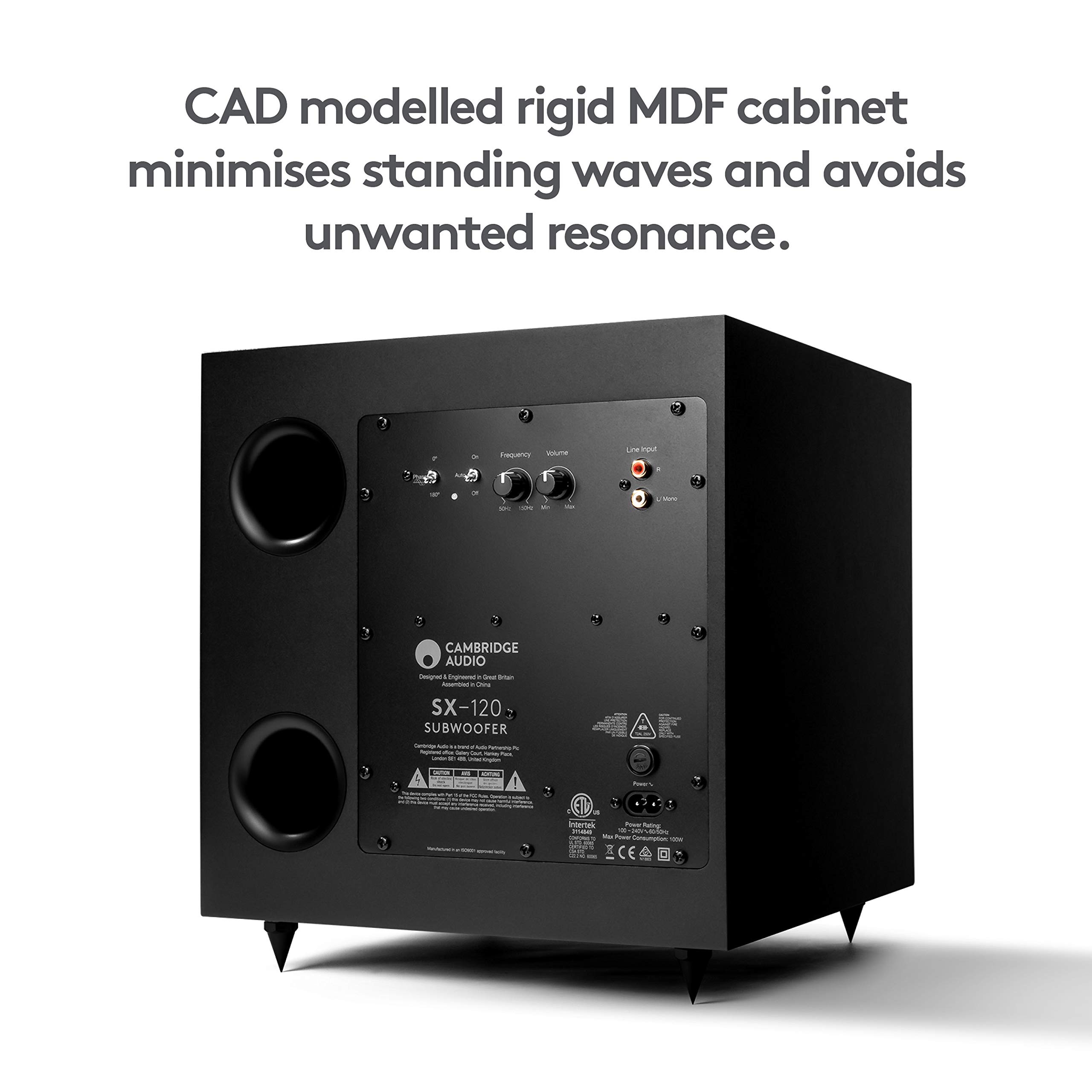 SX120 | 70 Watt Active Home Theater Subwoofer with 8 Inch Woofer (Matte Black)