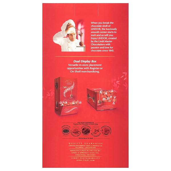 LINDT LINDOR MILK CHOCOLATE CANDY TRUFFLES, MILK CHOCOLATE WITH SMOOTH, MELTING TRUFFLE CENTER, 50.8 OZ., 120 COUNT