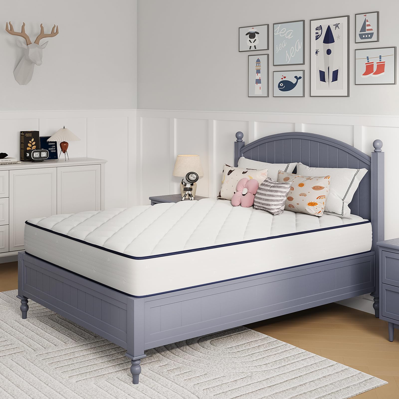 Photo 1 of Avenco Queen Mattress, Queen Size Mattress Medium Soft with Breathable Fabric & Adaptive Support CertiPUR-US Certified, 8 Inch Queen Mattresses in a Box Mattress in Guest and Kids Bedroom