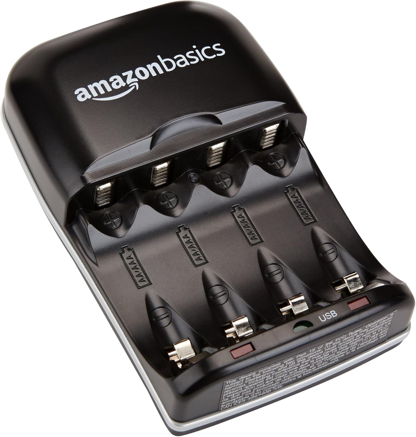 Basics Ni-MH AA & AAA Battery Charger With USB Port for Rechargeable Batteries: Home Audio & Theater