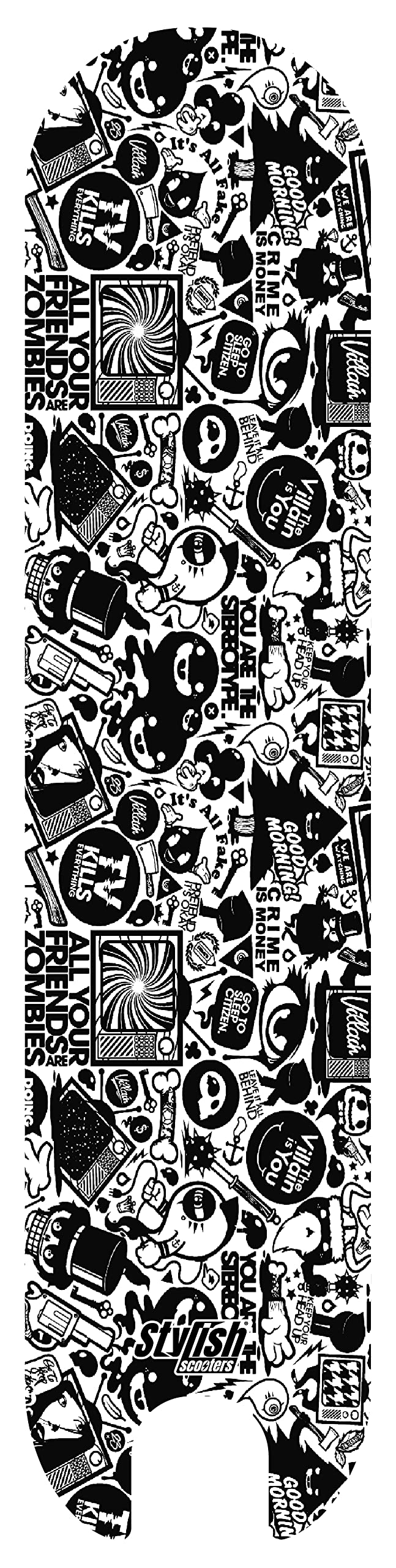 STYLISH SCOOTERS | Non-Slip Dock for Xiaomi M365 Pro, Non-Slip Vinyl for Xiaomi M365 Pro 2 (Sticker Bomb Black)