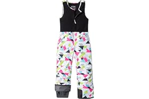 Pursky Kid's Snow Pants Girl's Winter Ski Bibs Insulated Waterproof Snowpants Fleece Snowboarding Overalls Snowbibs