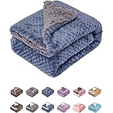 DG Plush Fleece Receiving Blanket for Dog, Cat, Pet - Warm & Soft, Couch, Sofa, Travel & Outdoor, Camping (24" x 32"), Smoked Blue