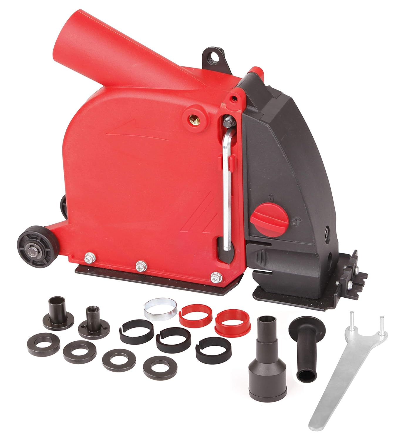 Dastool Angle grinder dust collection attachment for Double-Cut Saw,Wall Chaser dust shroud 5 inch AG03