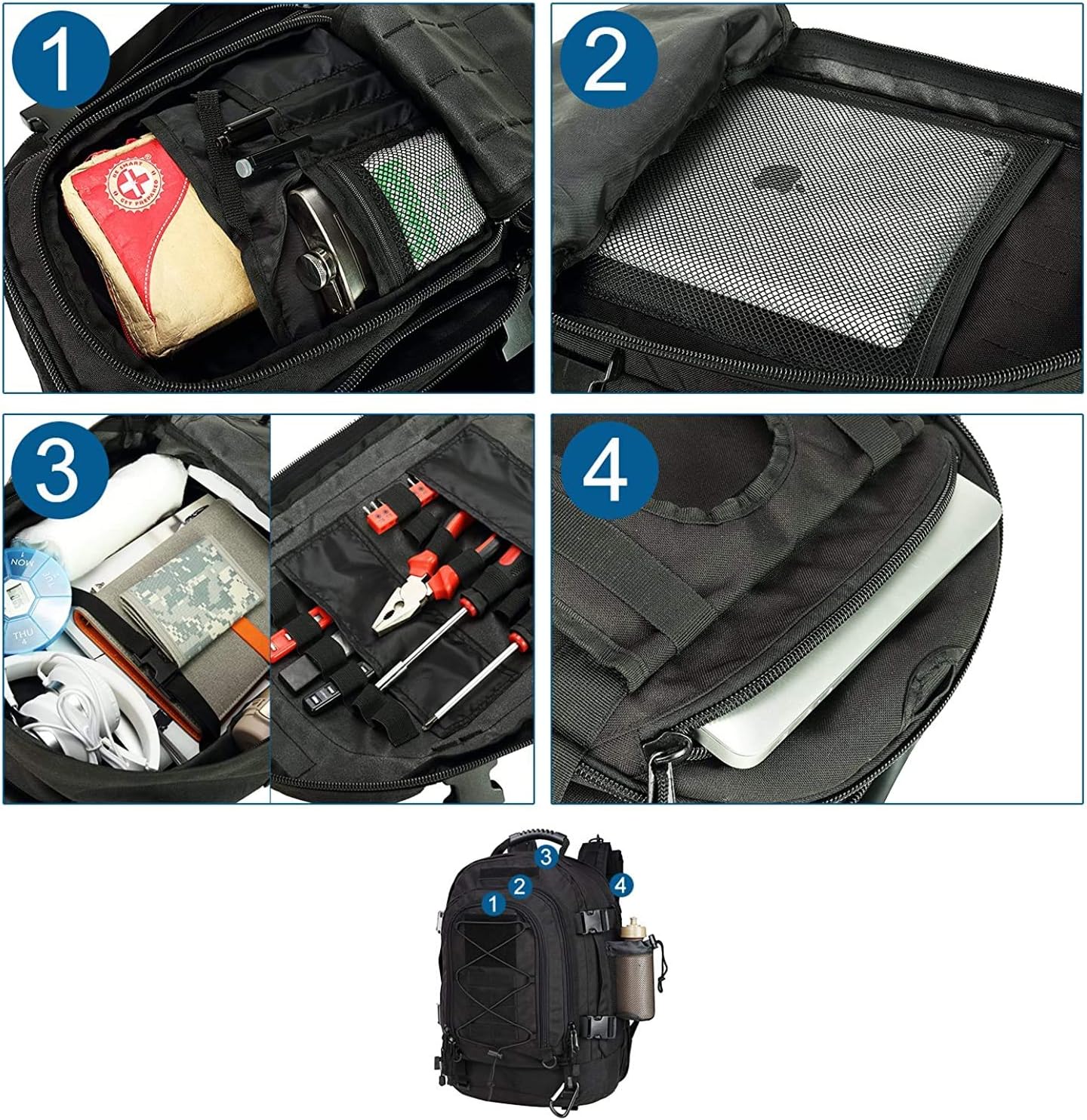 WolfWarriorX Backpack for Men Tactical 3 Day Expandable Bag : Sports & Outdoors
