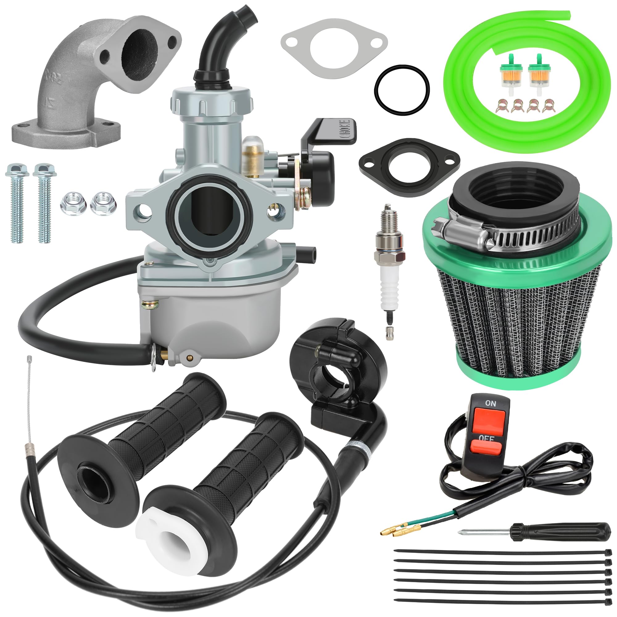 Photo 1 of YOXUFA PZ22 22mm Carburetor Carb with 7/8 Twist Throttle Cable Grip for Apollo RFZ Coolster SSR TaoTao 125cc 110cc Pit Dirt Bike ATV Quad 4 Stroke Chinese Motorsports Parts