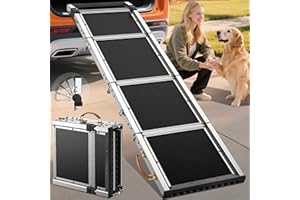 QUIETEX Extra Long 71”Dog Ramp Folding Pet Ramp for Large Dogs with Non-Slip Surface Dog Ramps up to 330 lb for Car SUV Truck Bed Couch (71" Dog Ramp with Adjustable Head)