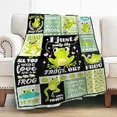 Levens Frog Gifts for Women Boys 50"x60" Frog Blanket for Adults Kids Chair Couch Bed Sofa Decor, Cute Frogs Valentine's Day Birthday Gifts Idea Lightweight Soft Cozy Lotus Leaf Frogs Throw Blanket