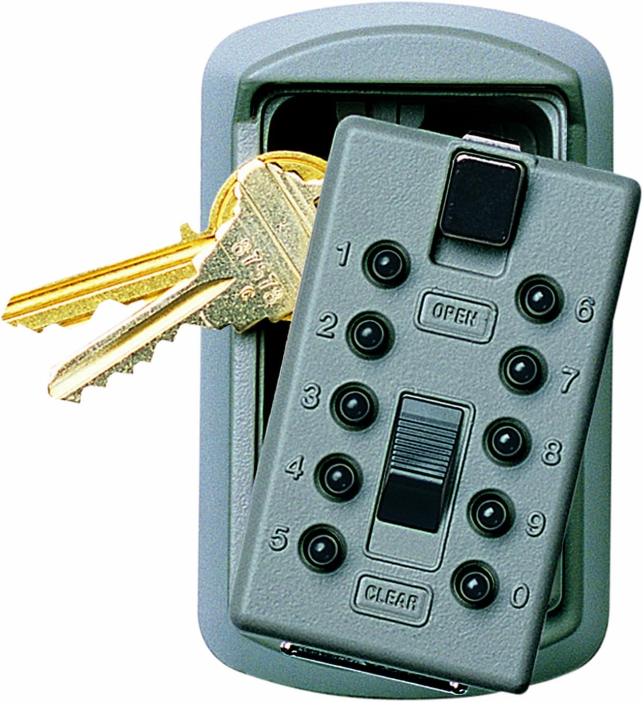 Kidde AccessPoint 001170 KeySafe Original Slimline Push Button Combination Permanent Key Lock Box, 2-Key, Titanium Gray: Home Improvement