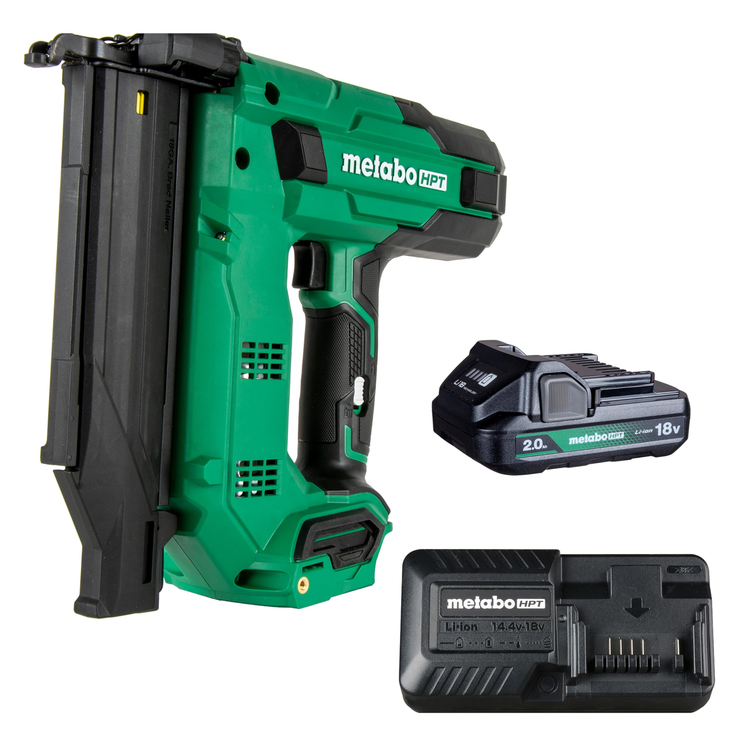 Clavadora Metabo HPT Brad, inalámbrica calibre 18, kit de 18 V, NT1850DG