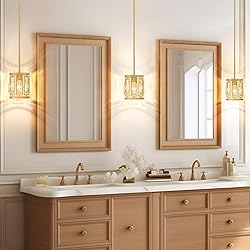 2 Pack Gold Pendant Lights Kitchen Island, Crystal