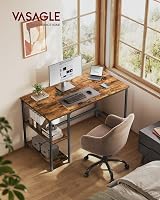 VASAGLE Computer Desk 120x60 cm with Left/Right Shelves Industrial Rustic Brown view 2
