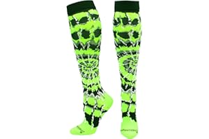 MadSportsStuff Crazy Tie Dye Socks for Softball Soccer Volleyball Tall Over the Calf Athletic Socks Fun Neon Colors