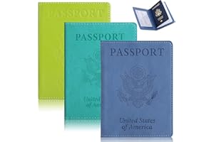 labato Passport Holder Women, Passport Cover Family, PU Leather Passport Wallet, Travel Document Organizer, Cruise Accessories Travel Must Haves, Cruise Ship Essentials(Skyblue//Mintgreen/Green)