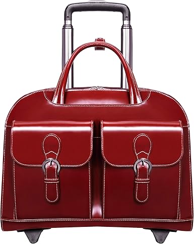 red rolling briefcase