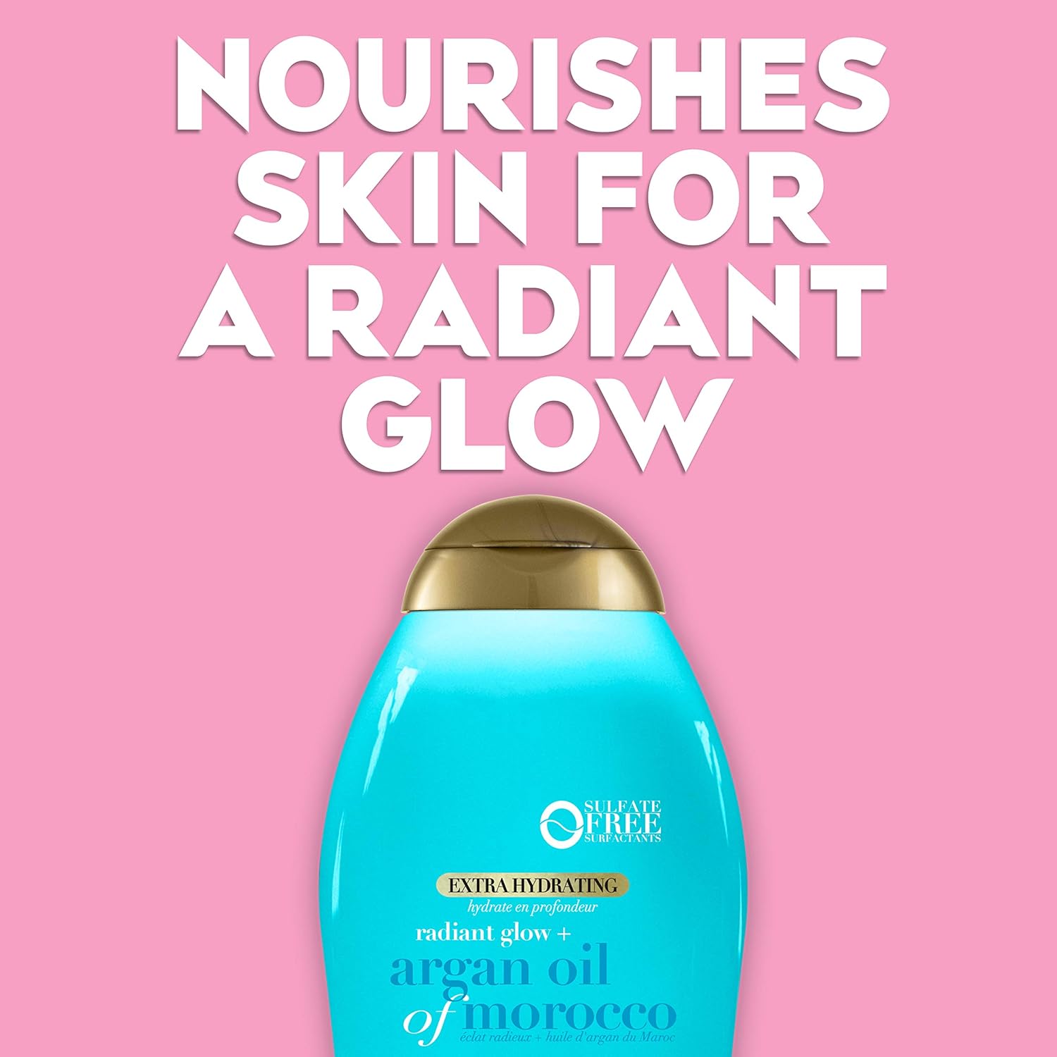 OGX Radiant Glow + Argan Oil of Morocco Extra Hydrating Body Wash for Dry Skin, Moisturizing Gel Body Cleanser for Silky Soft Skin, Paraben-Free, Sulfate-Free Surfactants, 195 oz: Beauty