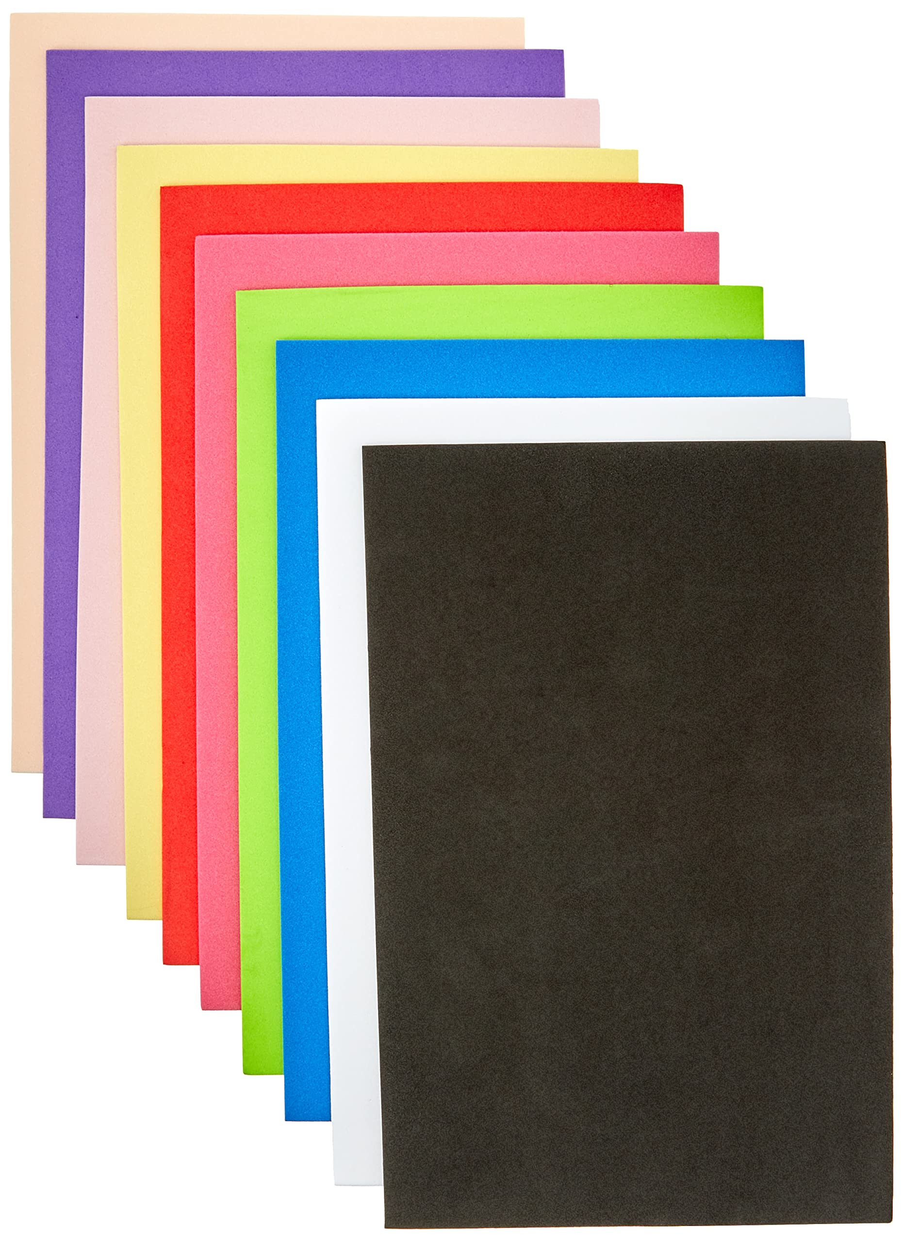 Rayher Pack of 10 Multicolor Craft Foam Sheets, 3mm Thick, 15x22.5cm, Ideal for Card Making, Crafting with Kids, Home Decor, Die-Cutting
