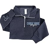 Chillever Personalized Embroidered Nurse Sweatshirt for Women, Custom Name & Specialties (ER, RN, NP, L&D), Nurse Gifts