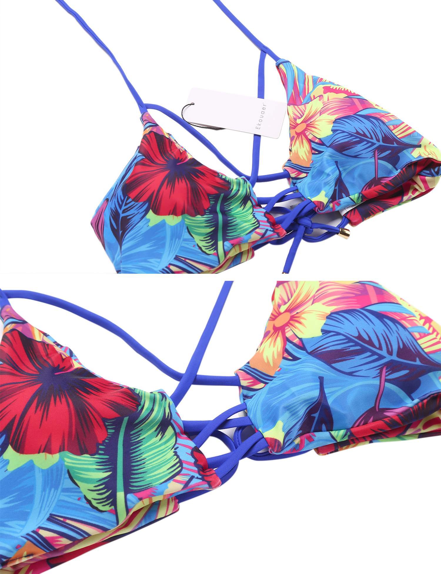 Ekouaer Women\'s Bathing Suit Adjustable Strap