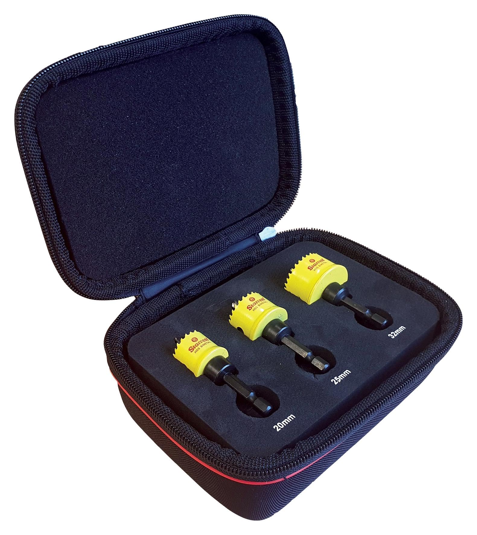 Starrett CSC 3-Piece Hole Saw Set - For Cordless Drills - 20mm, 25mm and 32mm - No Arbor or Pilot Drill Bit Required
