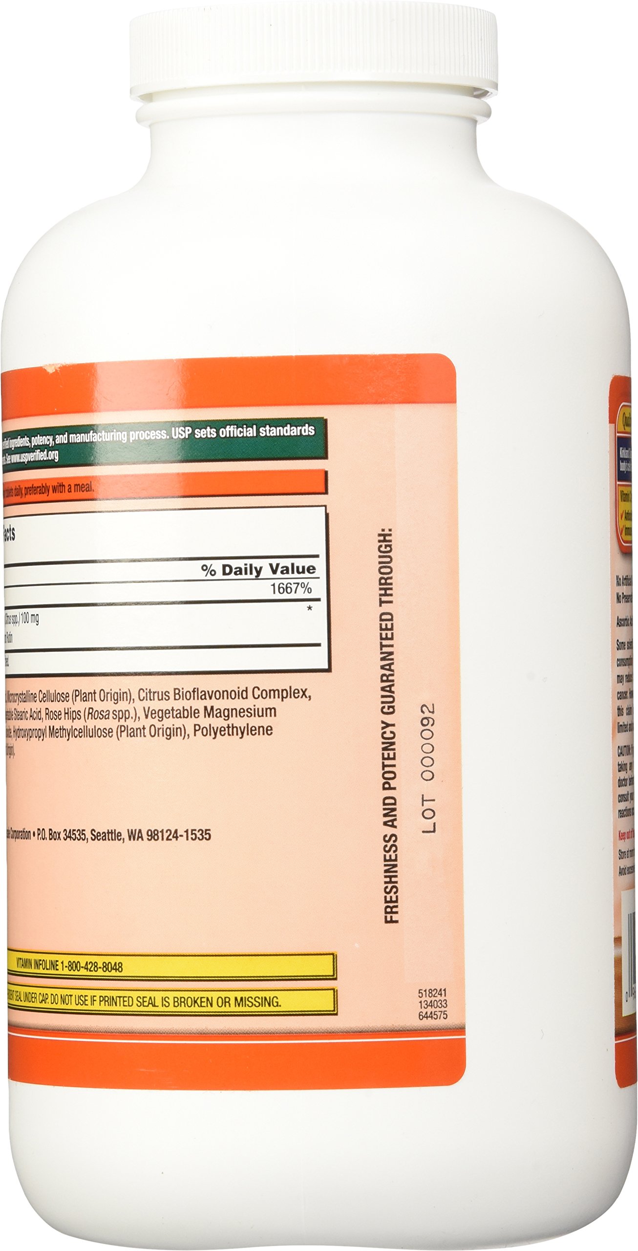 Kirkland Signature Vitamin C 1000 Mg With Rose Hips 500 Tablets on