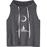 Remidoo Women Sleeveless Hoodie Workout Tie Dye Tank Tops Gym Athletic Activewear
