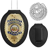 Universal Metal Badge with Leather Shield Case and Hook Fastener, Ideal for Dressing up and Cosplay.-1 Gold Sec