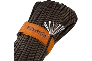 SURVIVORCORD TITAN Survival Patented Paracord 550 - 25ft, 100ft, 500ft & Color Options - 620LB Strength Survival Paracord Military Spec with 3 Strands - Heavy Duty Hank Cord for Camping & Outdoors with Firestarter
