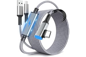 YRXVW Link Cable 16 FT for Meta Oculus Quest 3, Quest 2/Pro Accessories, 3 in-1 Charging While Playing All Day, with USB C Sufficient Power for VR Headset (16FT- Charging While Play)