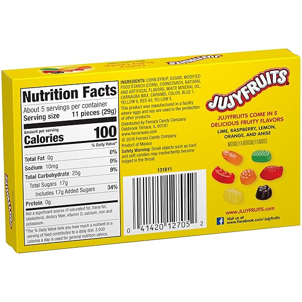JUJYFRUITS FRUITY CHEWY CANDY THEATER BOX, 5 OZ